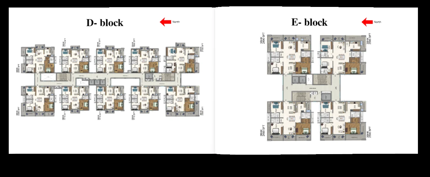 Vision Amnaya D and E Block floor plans